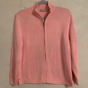 Nordstrom Soft Pink Full Zip Cardigan Cotton Women’s Sweater Size XL